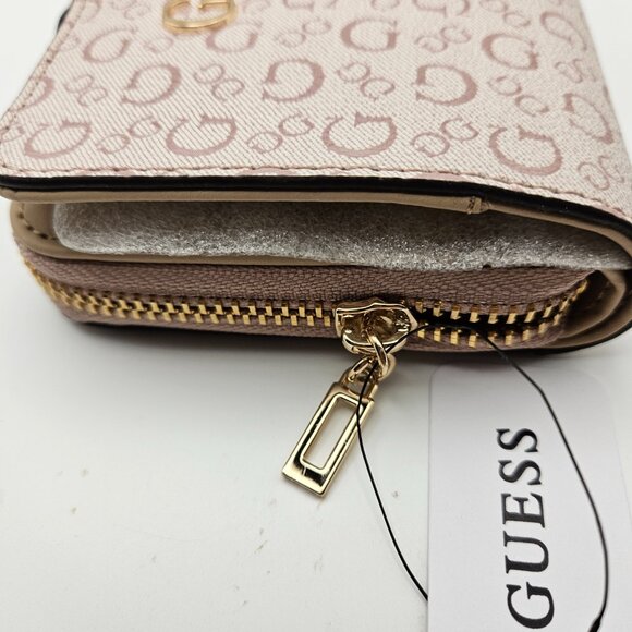 NWT Guess Pink Logo Trifold Wallet with Zip Coin Pocket - Picture 4 of 7